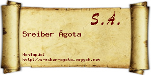 Sreiber Ágota névjegykártya